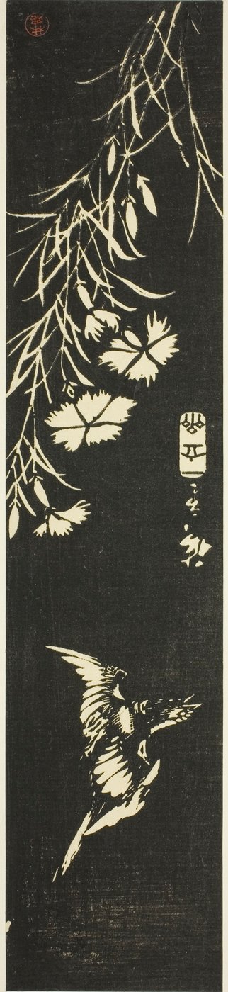 Kukułka i róże autorstwa Utagawa Hiroshige