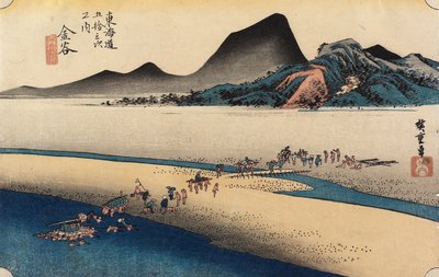 Odległy brzeg rzeki O_i, Kanaya, ok. 1833 r. autorstwa Utagawa Hiroshige