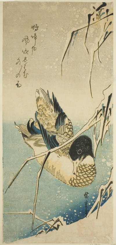 Kaczki w śniegu autorstwa Utagawa Hiroshige