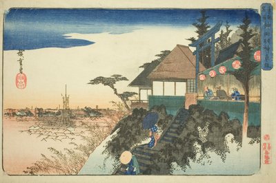 Wschodnie wejście do świątyni Kanda Myojin (Kanda Myojin higashizaka), z serii „Słynne miejsca we wschodniej stolicy (Toto meisho)” autorstwa Utagawa Hiroshige