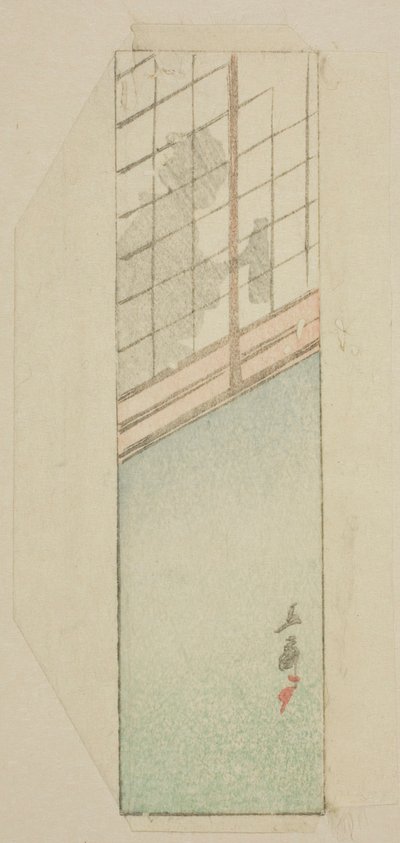 Koperta kobiety za przesuwanymi ekranami autorstwa Utagawa Hiroshige