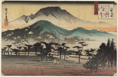 Wieczorne dzwony w świątyni Miidera, ok. godz. 1834 autorstwa Utagawa Hiroshige