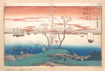 Wieczorne wiśnie na Gotenyamie autorstwa Utagawa Hiroshige