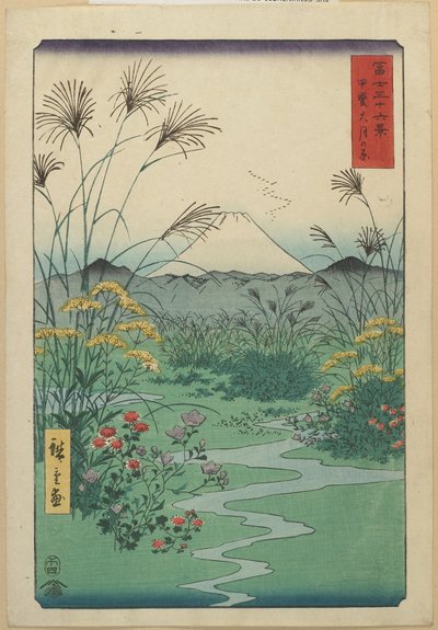 Pole w O_tsuki w prowincji Kai, kwiecień 1858 autorstwa Utagawa Hiroshige