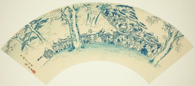 Przyjęcie z widokiem na kwiaty z Dzielnicy Przyjemności (Seiro hanami ryaku zu) autorstwa Utagawa Hiroshige