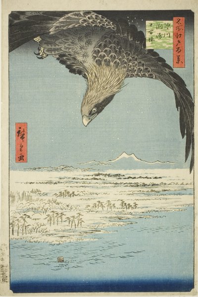 Fukagawa Susaki i Jumantsubo (Fukagawa Susaki Jumantsubo), z serii kei)” autorstwa Utagawa Hiroshige