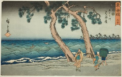 Hamamatsu — nie. 30, z serii „Pięćdziesiąt trzy stacje Tokaido (Tokaido gojusan tsugi),” znanej również jako Reisho Tokaido autorstwa Utagawa Hiroshige