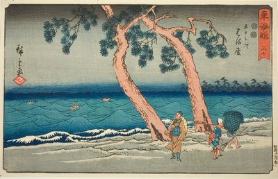 Hamamatsu — nie. 30, z serii „Pięćdziesiąt trzy stacje Tokaido (Tokaido gojusan tsugi),” znanej również jako Reisho Tokaido autorstwa Utagawa Hiroshige