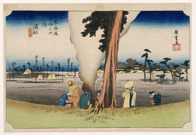 Hamamatsu, z 53 stacji na autostradzie Tokaido, ok. 1834 (kolorowy druk drzeworytu) autorstwa Utagawa Hiroshige