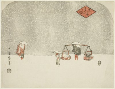 Hair vy S w (pada śnieg) autorstwa Utagawa Hiroshige