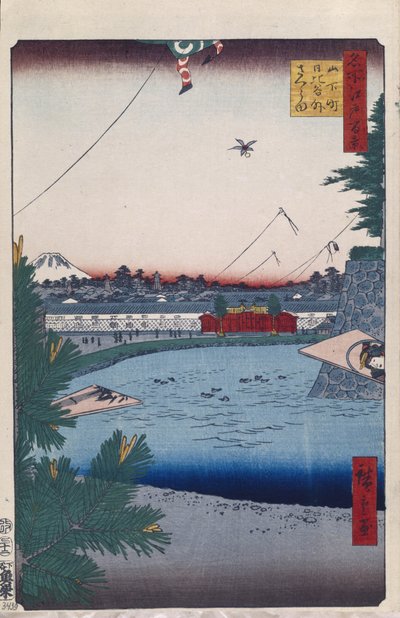 Hibiya i Soto-Sakurada z Yamashita-cho Sto słynnych widoków Edo, 1856-1858 autorstwa Utagawa Hiroshige