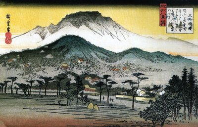 Hiroshige - 8 widoków Omi - 4 dzwon wieczorny, świątynia Mii autorstwa Utagawa Hiroshige
