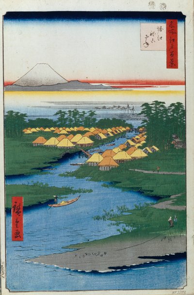 Horie i Nekozane Sto słynnych widoków Edo, 1856-1858 autorstwa Utagawa Hiroshige