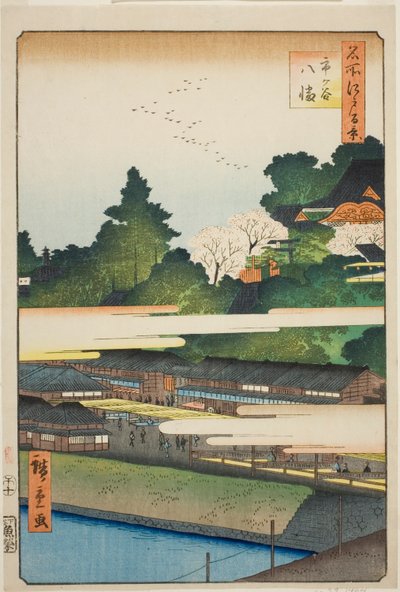 Ichigaya Hachiman Shrine (Ichigaya Hachiman), z serii autorstwa Utagawa Hiroshige