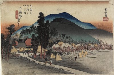 Świątynia Ishiyakushi, Ishiyakushi, ok. 1833 r. autorstwa Utagawa Hiroshige