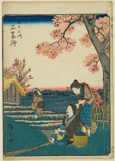 Ishiyakushi, z serii „pięćdziesiąt trzy brzmienia Stachi” z „miejskości” (następna Goshuyama) Za każdym razem) autorstwa Utagawa Hiroshige