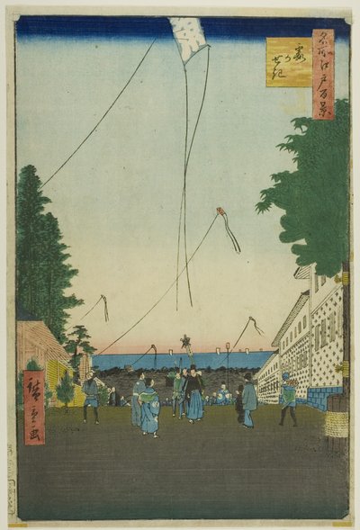 Kasumigaseki, z serii "Sto słynnych widoków Edo (Meisho Edo hyakkei)" autorstwa Utagawa Hiroshige