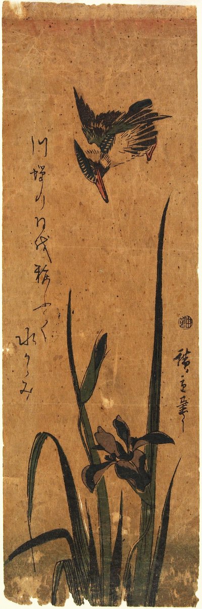 Eisvogel und Iris autorstwa Utagawa Hiroshige