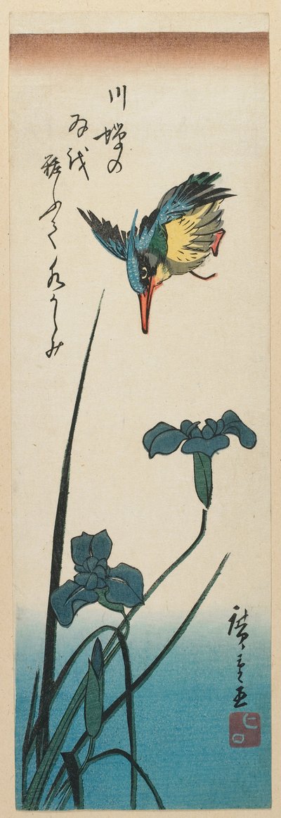 Eisvogel und Iris autorstwa Utagawa Hiroshige