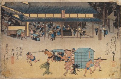 Krajobraz w Kusatsu autorstwa Utagawa Hiroshige