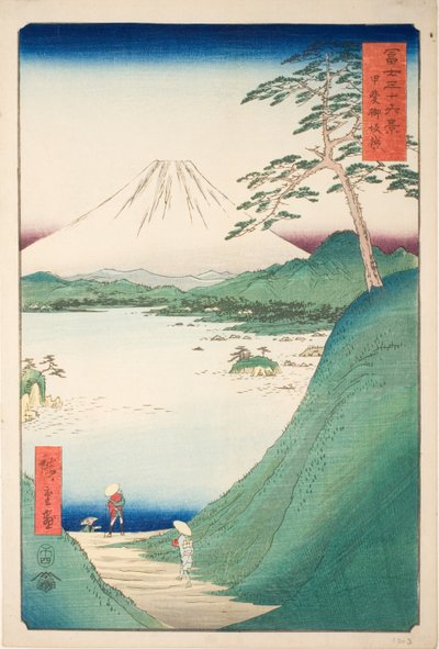 Misaka Pass in Kai Province (Kai Misakagoe), from the series "Thirty-six Views of Mount Fuji (Fuji sanjurokkei)" autorstwa Utagawa Hiroshige