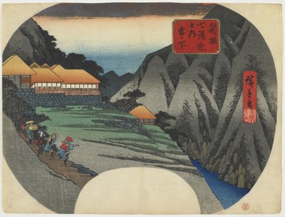 Miyanoshita, 1834-39 (kolorowa odbitka drzeworytnicza) autorstwa Utagawa Hiroshige