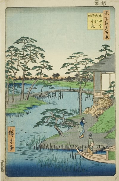 Mokumo ręka MP, wewnątrz członka t, plan d po przystawce to inny widok)” autorstwa Utagawa Hiroshige