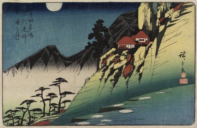 Księżycowe refleksje na polach ryżowych w Saraszynie, prowincja Shinshu, ok. 1930 r. 1832-1839 autorstwa Utagawa Hiroshige