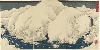 Idea d River sound te fundacja loa d (Yamakawa w Kisoji) autorstwa Utagawa Hiroshige