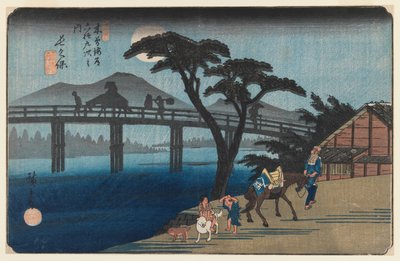 Nagakubo, nr 28, z serii Sześćdziesiąt dziewięć stacji autostrady Kisokaido, 1835-40 (drewnodruk) autorstwa Utagawa Hiroshige