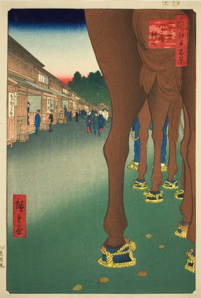 Yotsuya Toshinjuku At Yotsuya Toshinjuku, z serii )” autorstwa Utagawa Hiroshige