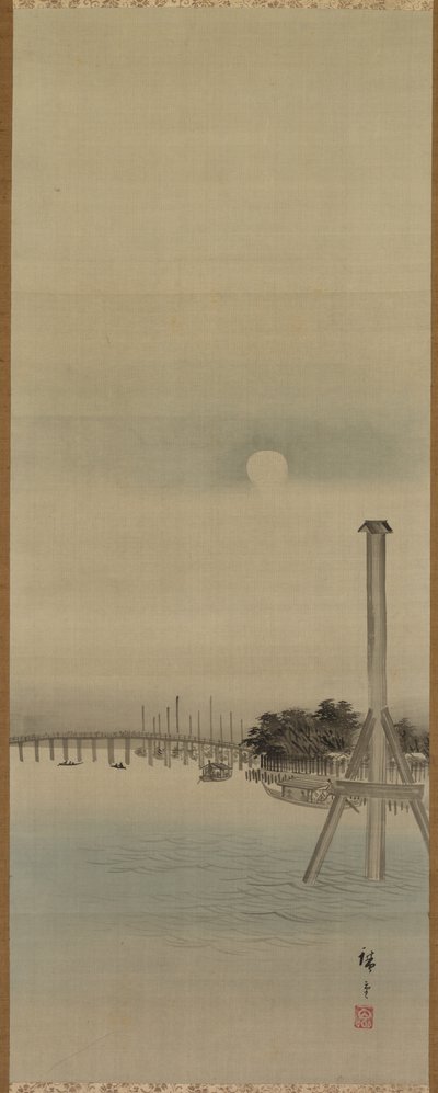 Nocny widok nad rzeką Sumida autorstwa Utagawa Hiroshige