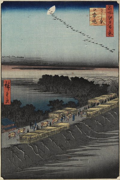 Nabrzeże Nihon, Yoshiwara, kwiecień 1857 autorstwa Utagawa Hiroshige