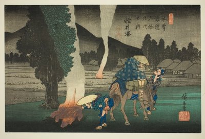 z. 19: Karuizawa, z serii "Sixty-six of Tekisokaido" autorstwa Utagawa Hiroshige