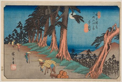 Nr 26, Mochizuki, z serii „Sześćdziesiąt dziewięć stacji Kisokaidō” autorstwa Utagawa Hiroshige