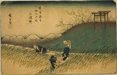 z. 42: Mido, z serii „Shi x ty ne Sta ons of the kisokaido” autorstwa Utagawa Hiroshige