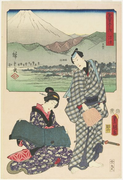 Numazu, sierpień 1854 r. autorstwa Utagawa Hiroshige