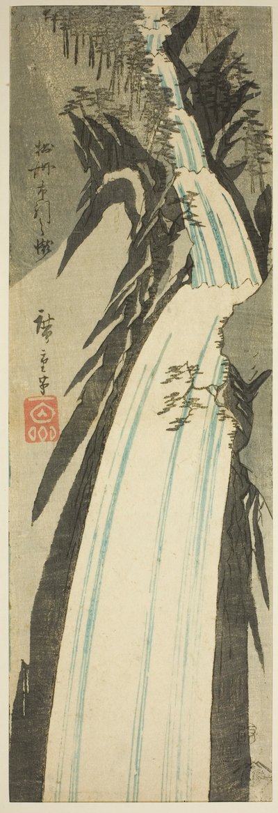 Wodospad Nunobiki w prowincji Settsu (Sesshu Nunobiki no taki), z serii widoków prowincji bez tytułu autorstwa Utagawa Hiroshige