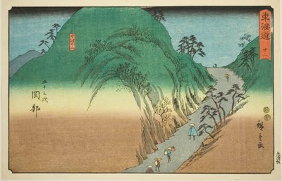 Okabe: Okabe, Utsunoyama… z. 22, z serii „pięćdziesiąt tysięcy świata” Kaido autorstwa Utagawa Hiroshige