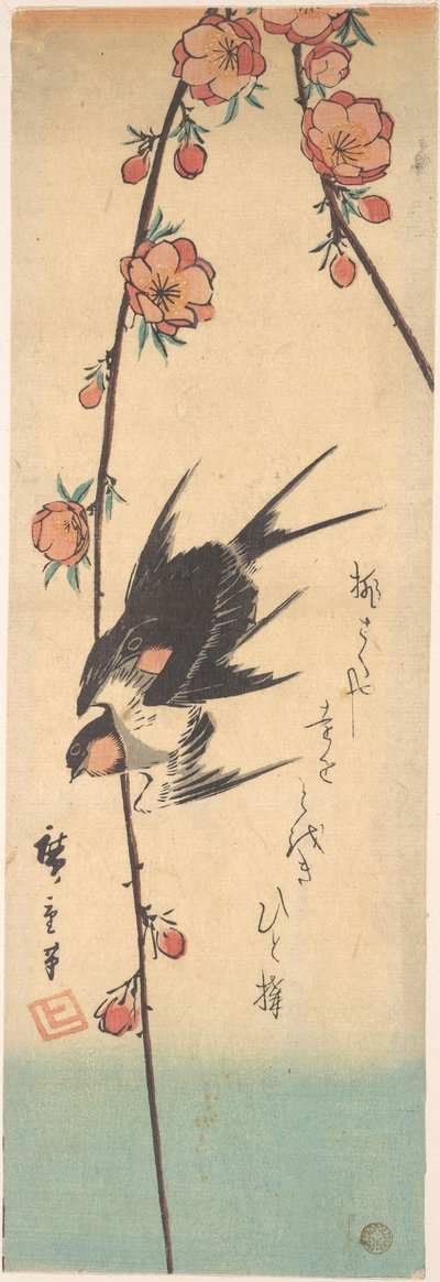 Birnenblüten und Schwalben autorstwa Utagawa Hiroshige
