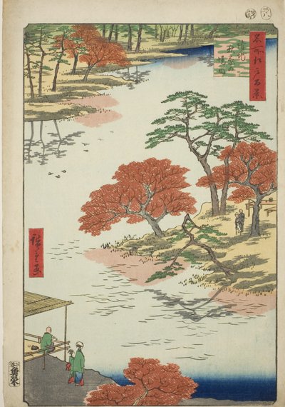 Dzielnice Akiba Shline, w czasie odbioru (obręby Akiby w czasie odbioru), z serii „Ridge dre d fa net widoki Edo (Sto słynnych zabytków Edo)” autorstwa Utagawa Hiroshige