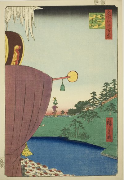 Sanno Festival Procesja w Kojimachi Itchome (Kojimachi Itchome Sanno Matsuri nerikomi), z cyklu „Sto słynnych widoków Edo (Meisho Edo hyakkei)” autorstwa Utagawa Hiroshige