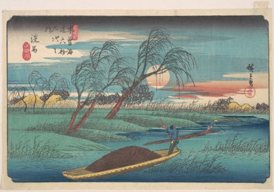 Stacja Senba autorstwa Utagawa Hiroshige