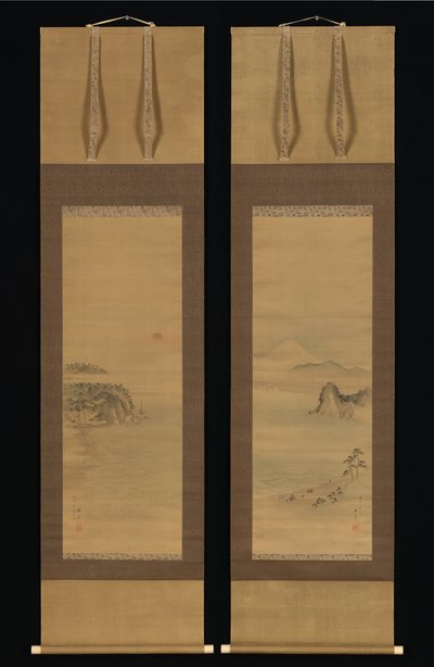 Shichirigahama und Enoshima autorstwa Utagawa Hiroshige