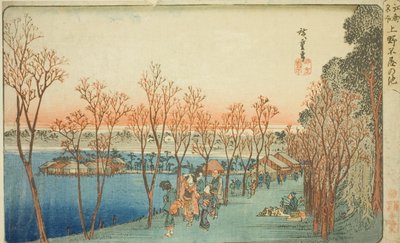 Staw Shinobazu w Ueno (Staw Shinobazu), z Teseries autorstwa Utagawa Hiroshige