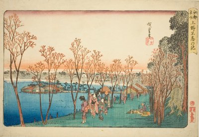 Staw Shinobazu w Ueno (Staw Shinobazu), z Teseries autorstwa Utagawa Hiroshige