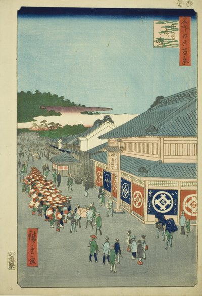 Shimoya Hiroko, z serii „Ridge dre d fa net s vie ws of Edo (Sto słynnych widoków Edo)” autorstwa Utagawa Hiroshige