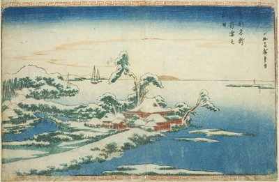 Śnieg w Nowy Rok w Susaki (Susaki yuki no hatsuhi), z serii "Słynne widoki wschodniej stolicy (Toto Meisho)". autorstwa Utagawa Hiroshige