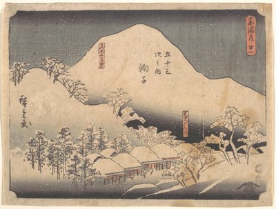 Ośnieżony krajobraz autorstwa Utagawa Hiroshige