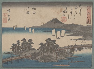 „Sunset Glow at Seta” z serii „Osiem widoków Omi”, c.1835 autorstwa Utagawa Hiroshige